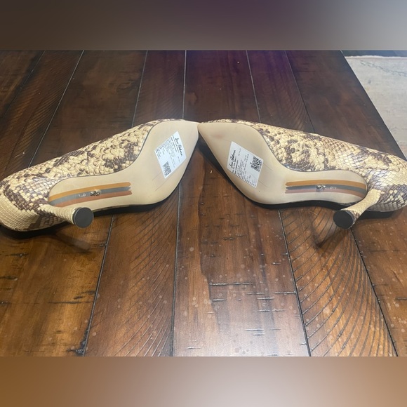 Sam Elderman snake skin Hazel Pointed Toe Heels. Pump. Size 9 Brown & Black - Picture 5 of 7